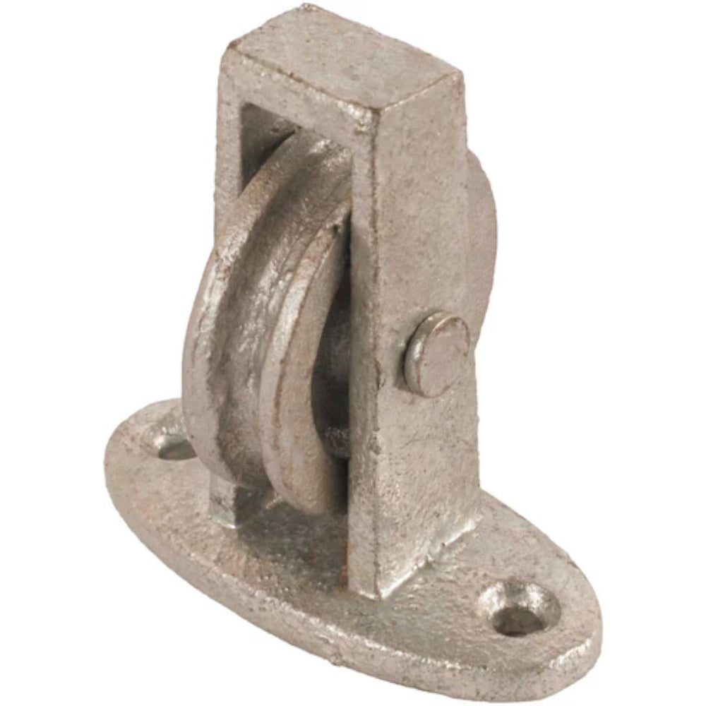 Perry 264C0000GV Upright Galv Cast Pulley 38mm Wheel - Across Plate Pulley A Perry & Co (Hinges) Ltd (NMBS) A PERRY & CO (HINGES) LTD aug25 Brand_A Perry Collections_More General Ironmongery Ironmongery Mark.Williams More General Ironmongery Product Type_Sundry Ironmongery single pulley Tools