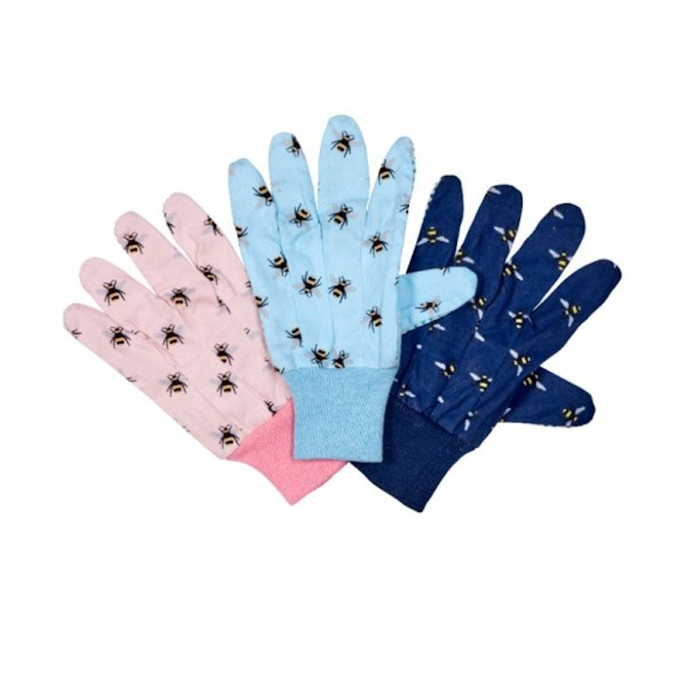 Briers 4560021 Cotton Grip Gloves - Bees PK3 Medium