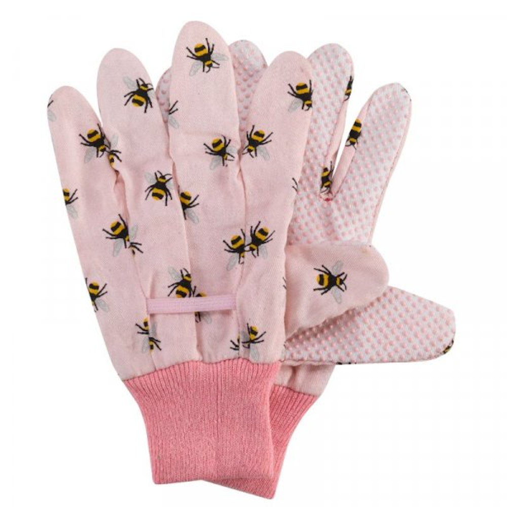 Briers 4560021 Cotton Grip Gloves - Bees PK3 Medium Gloves Briers Brand_Briers Clothes Clothing Collections_Clothing Collections_Garden Clothing / Accessories Garden Clothing & Accessories Glove Gloves Google Product Jun24 Product Type_Gloves RobC