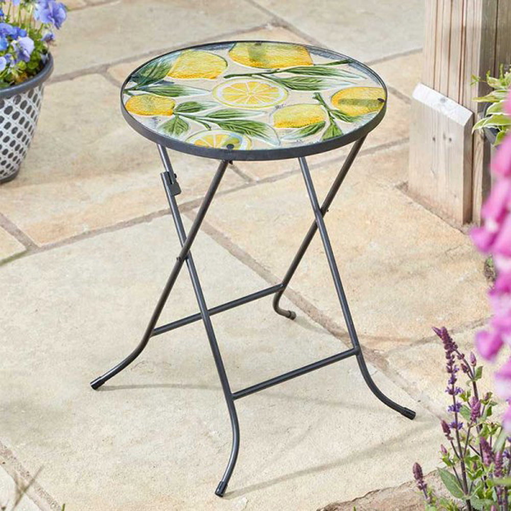 Smart Lemon Glass Table 35cm Diameter - 5030422 Outdoor Furniture Smart Garden Products Ltd aug25 Brand_Smart Garden Camping Outdoor Furniture CarlR Garden Garden Furniture Greenhouse & Garden Home & Garden Outdoor Furniture Product Type_Outdoor Furniture Smart Garden Sundry Home & Garden