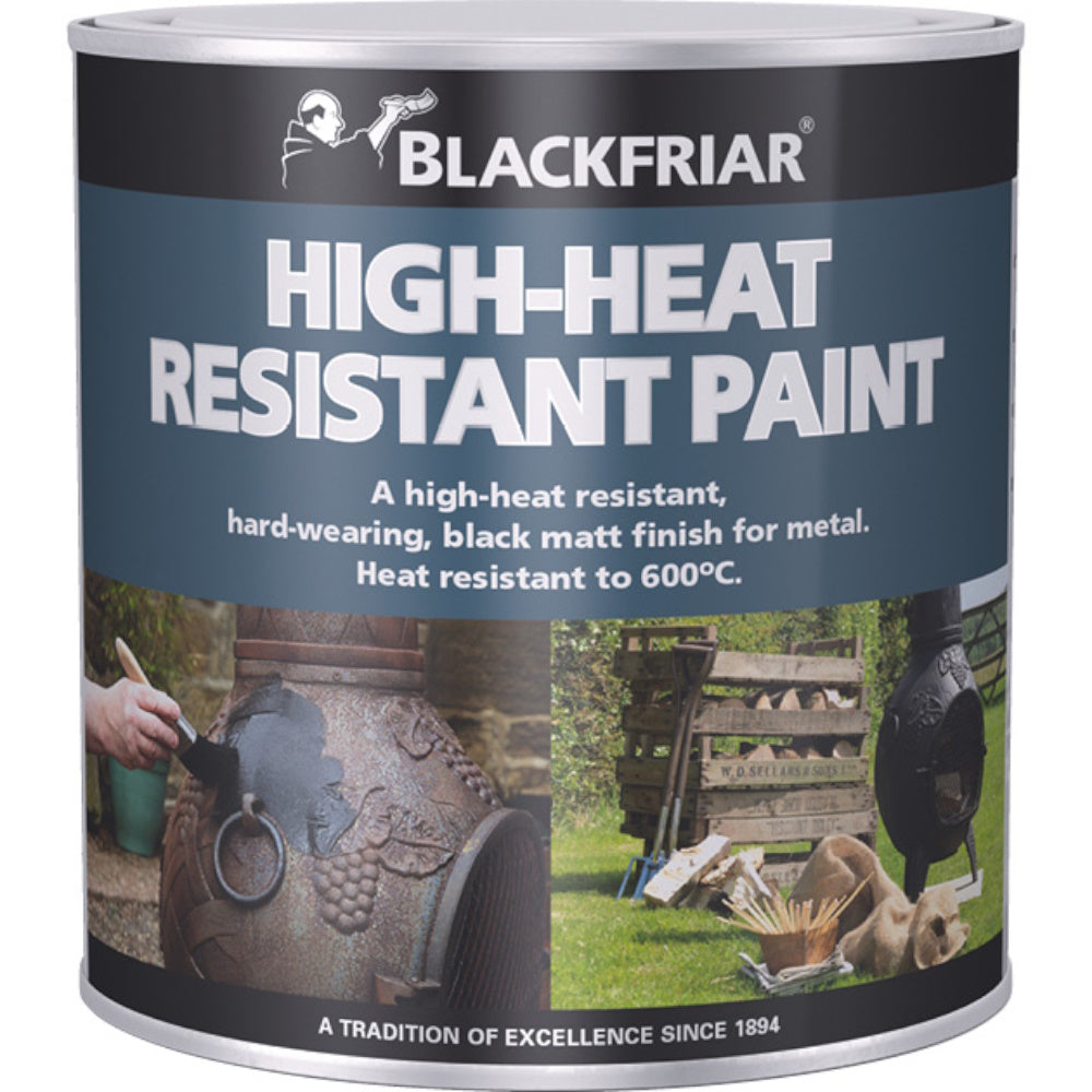 Blackfriar BF0520004F1 High-Heat Resistant Paint Black 250ml Metal Brush Paints Tor Coatings Ltd (NMBS) Blackfriar Brand_Blackfriar Decorating iowonly Jan25 Mark.Williams Metal Paints Paints Stains & Varnishes Product Type_Metal Brush Paints Tor Coatings