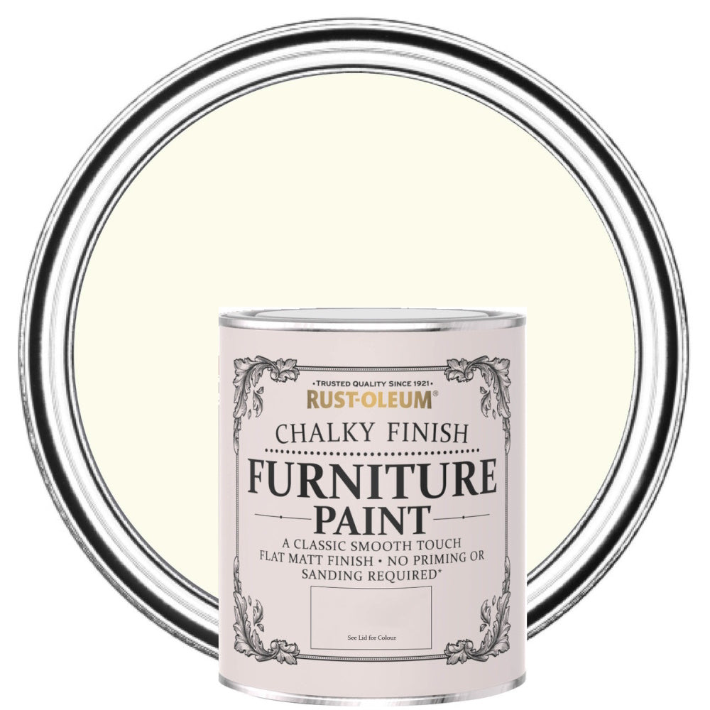 Rust-Oleum RO0070002G1 Chalky Finish Furniture Paint Antique White 750ml Interior Wood Paints Tor Coatings Ltd (NMBS) Brand_Rust-oleum Chalkyfinish Collections_Stains and Varnish Decorating Interior Wood Paints iowonly Jan25 Mark.Williams Paints Stains & Varnishes Rustoleum Stains & Varnish