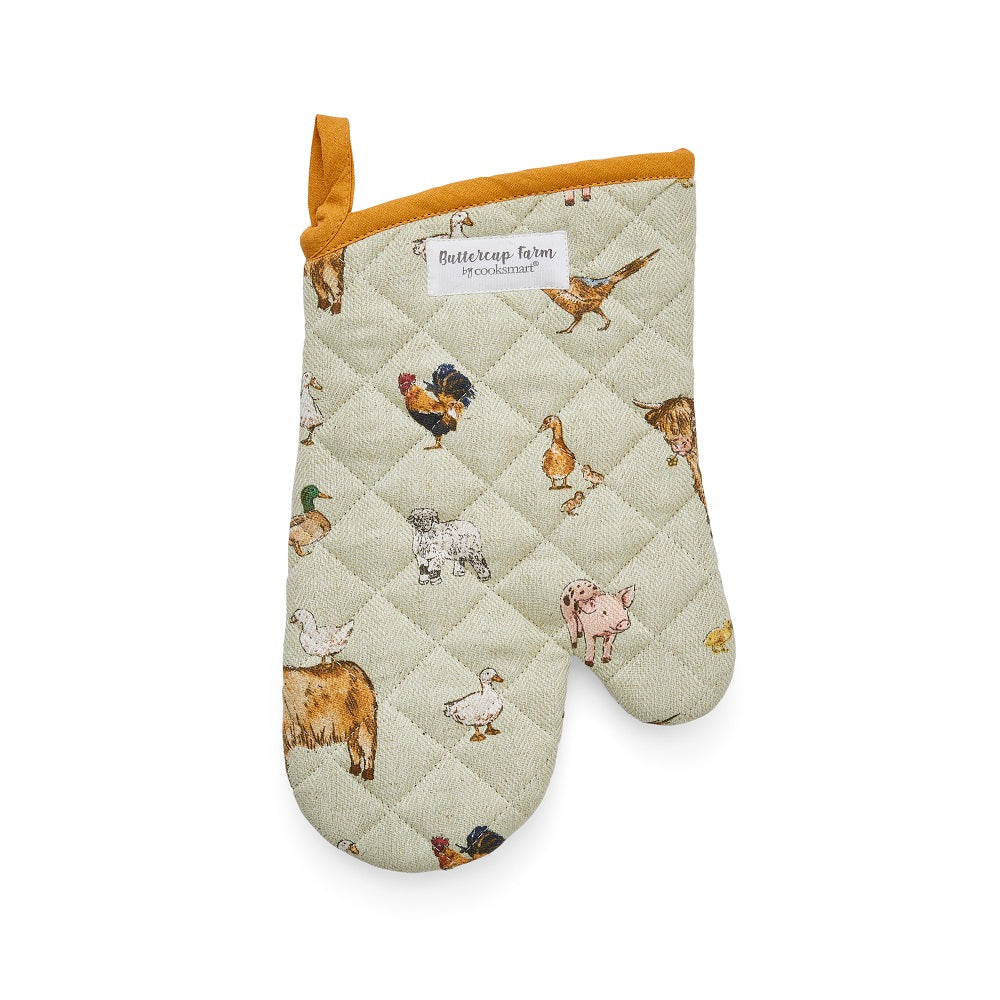 Cooksmart SG1725 Buttercup Farm Gauntlet Oven Gloves City Look Imports Ltd (AIS) Aprons & Oven Gloves Aprons & Oven Gloves etc Brand_Cooksmart Collections_Aprons and Oven Gloves Cooksmart Dec24 Product Type_Oven Gloves RobC