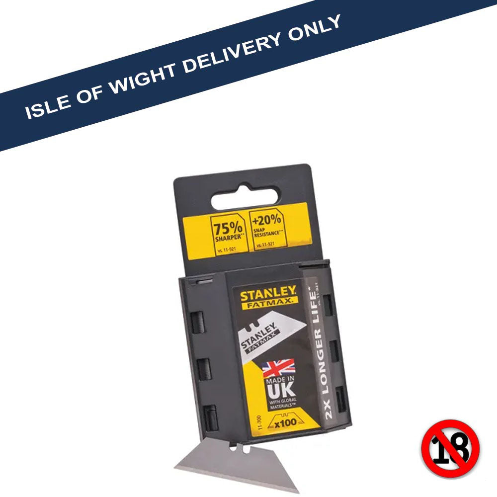 Stanley FatMax 100 Pack of Utility Blades - XMS25BLADES Single Edge Blade Toolbank Ltd (NMBS) Blades Brand_Stanley CarlR Oct25 Product Type_Sundry Blades Stanley Sundry Blades Toolbank XMS25