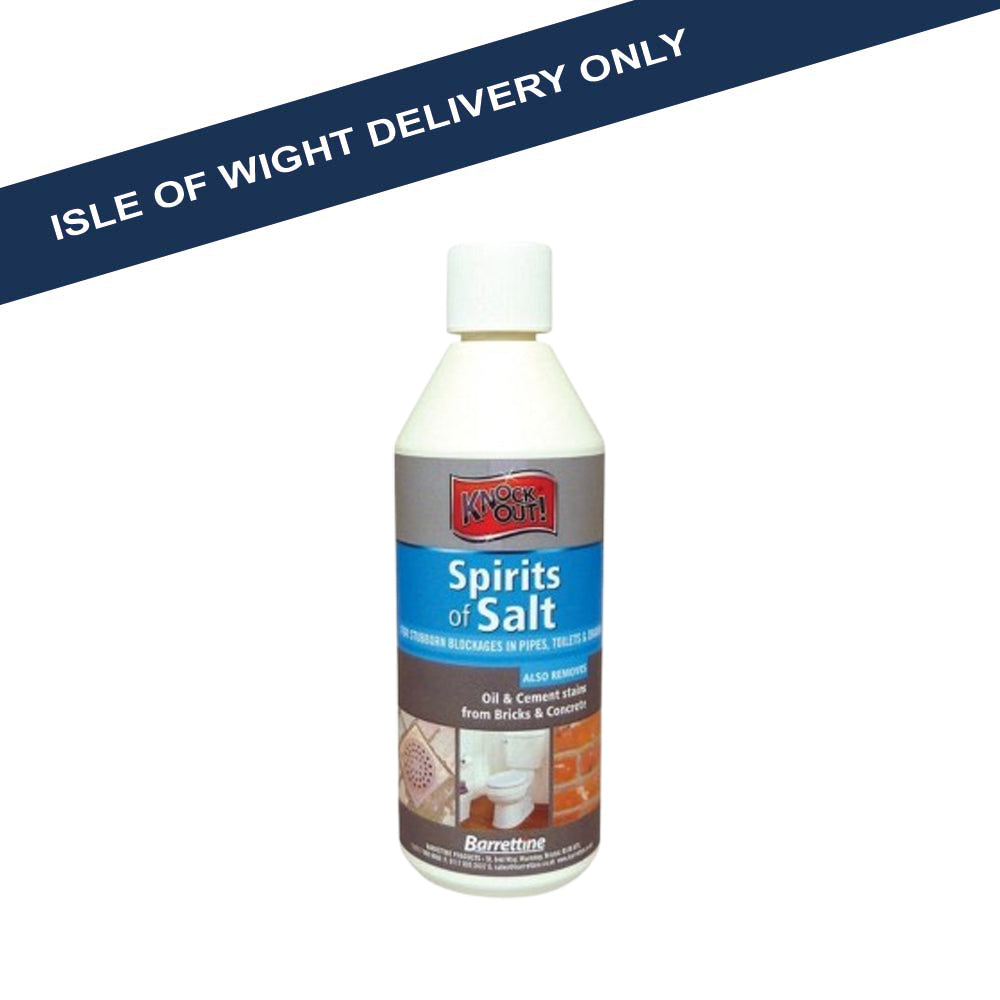 ** Barrettine Knock Out Spirits of Salt 500ml Bottle Drain Unblocking BARRETTINE Barrettine Brand_Barrettine Cleaning Consumables Collections_Cleaning Consumables Home Housewares iowonly Not Google Product Type_Drain Unblocking