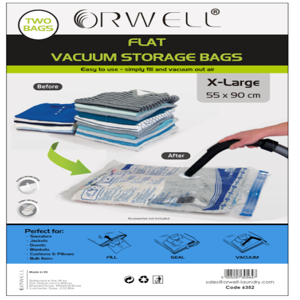 Orwell  6352 Flat Vacuum Storage Bags Large 55cm X 90cm