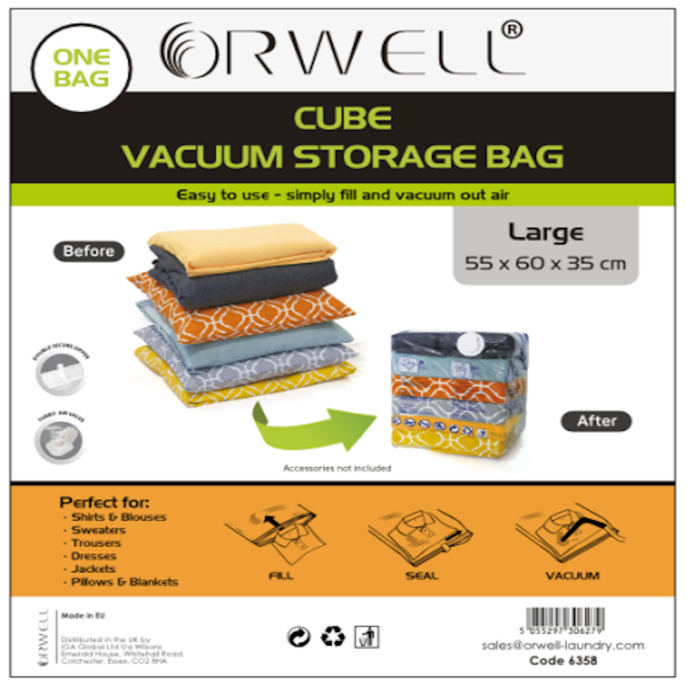 Orwell  6358 Cube Vacuum Storage Bag Large 55cm X 60cm X 35cm