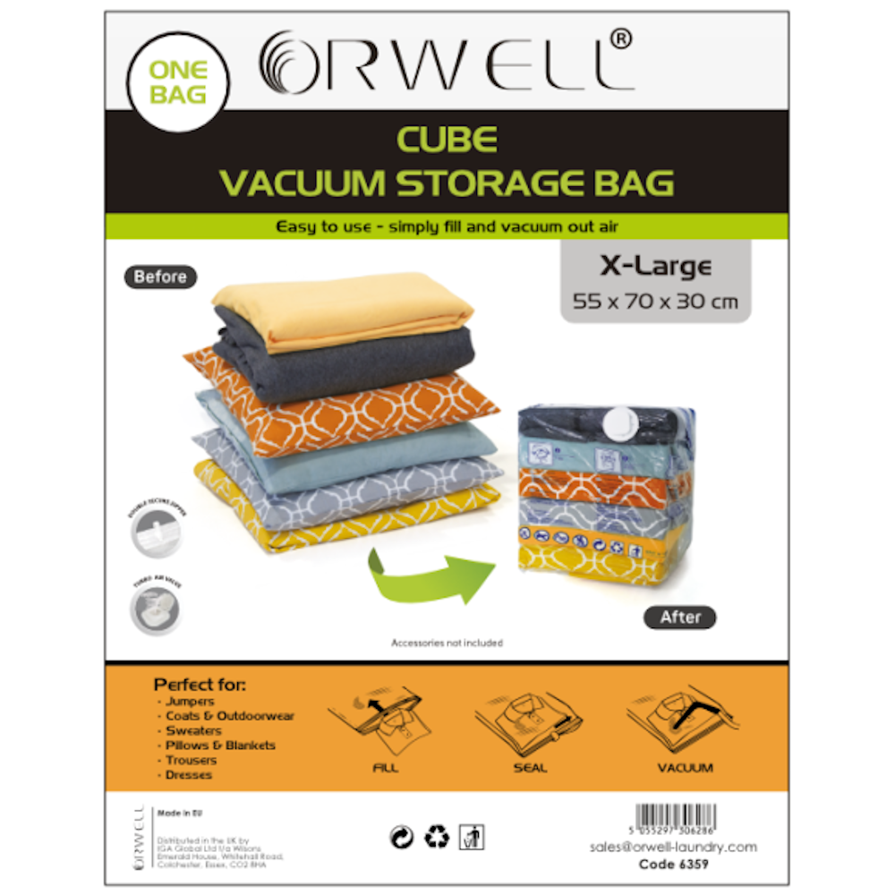 Orwell  6359 Cube Vacuum Storage Bag X Large 55cm X 70cm X 30cm