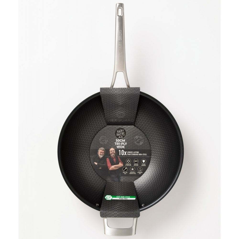 Hairy Bikers CKW2640GE Hex Guard 30cm Wok Woks Eurosonic Group Limited (AIS) Collections_Frypans Grills and Woks Frypans Grillpans & Woks Grillpans & Woks Jan25 Product Type_Woks RobC Wok Star