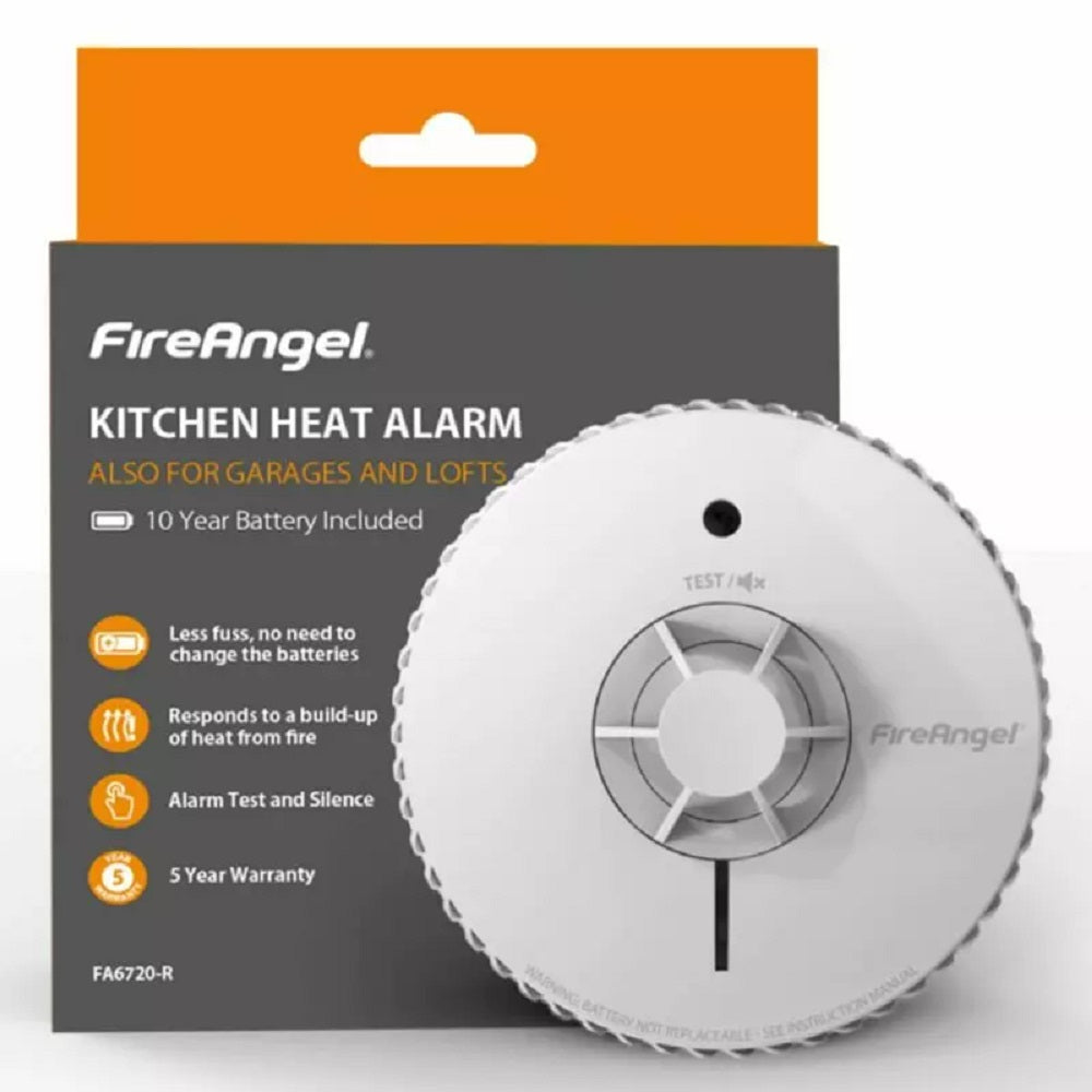 Fireangle FA6720-R Kitchen Heat Alarm 10 Year Battery Smoke Alarms Fire Angel Safety Technology Ltd Brand_FireAngel FireAngel Jan25 Product Type_Heat Alarm RobC