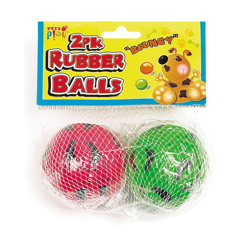 Pets Play PAP1038 Dog Rubber Balls 2PK