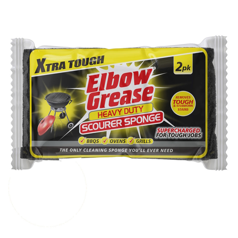 Elbow Grease EG193 Heavy Duty Scourer Sponge Pkt2 Scourers / Sponges 151 Products Ltd 151 Products Brand_151 Products Collections_More Housewares Home Housewares Jul25 Mark.Williams More Housewares Product Type_Housewares Product Type_Scourers / Sponges Scourers and Sponges Sponge Sponges