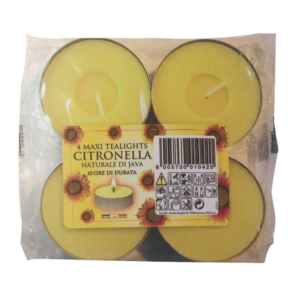 341443 Citronella Maxi Tealights Pkt4 Scented Candles STAX Aug24 Candle candles Citronella Collections_Candles Collections_Pest Control Garden Greenhouse & Garden Home & Garden Product Type_Candle Product Type_Candles Product Type_Scented Candles RobC