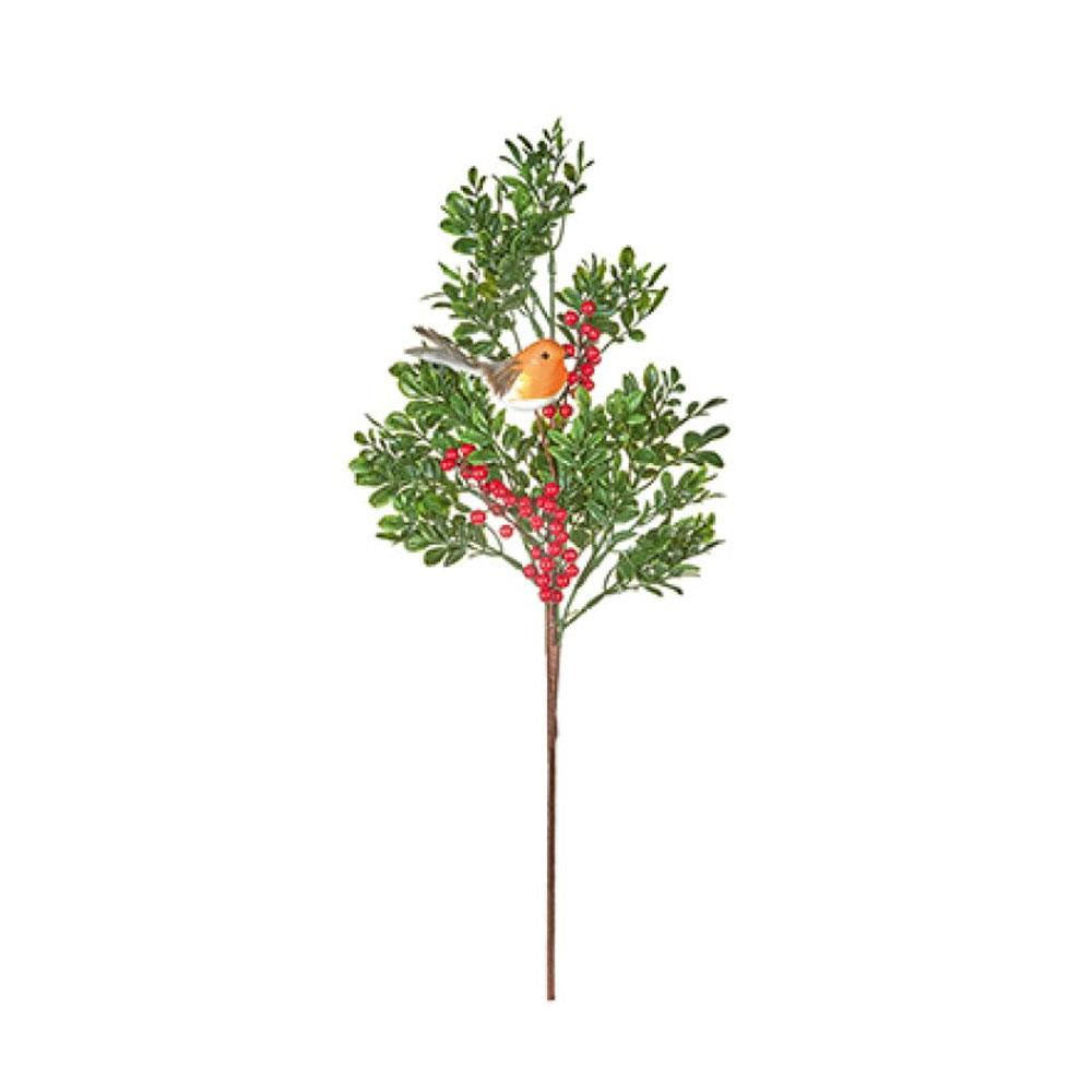 Robin & Berry Spray 50cm - DF257264 Artificial Flowers / Plants Premier Decorations Ltd All Things Christmas Artificial Flowers Brand_Premier Decorations CarlR Christmas Christmas Decorations Christmas Products Collections_All Things Christmas Collections_Artificial Flowers Oct25 Premier Decorations Product Type_Artificial Flowers Product Type_Artificial Flowers / Plants Product Type_Flower Picks Xmas