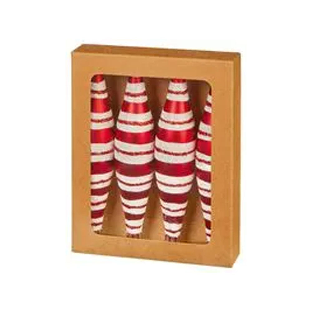 Candy Cane Drop Baubles 15cm 4 Piece - TD241280 Baubles Premier Decorations Ltd All Things Christmas Brand_Premier Decorations CarlR Christmas Christmas Decorations Christmas Essentials Christmas Products Collections_All Things Christmas Nov25 Premier Decorations Product Type_Baubles Product Type_Christmas Decorations