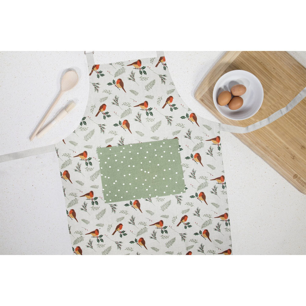 Robin Apron - AC251327 Aprons Premier Decorations Ltd All Things Christmas Aprons & Oven Gloves Aprons & Oven Gloves etc Brand_Premier Decorations CarlR Christmas Christmas Baking Christmas Products Collections_All Things Christmas Collections_Aprons and Oven Gloves Nov25 Premier Decorations Product Type_Aprons Product Type_Christmas Baking
