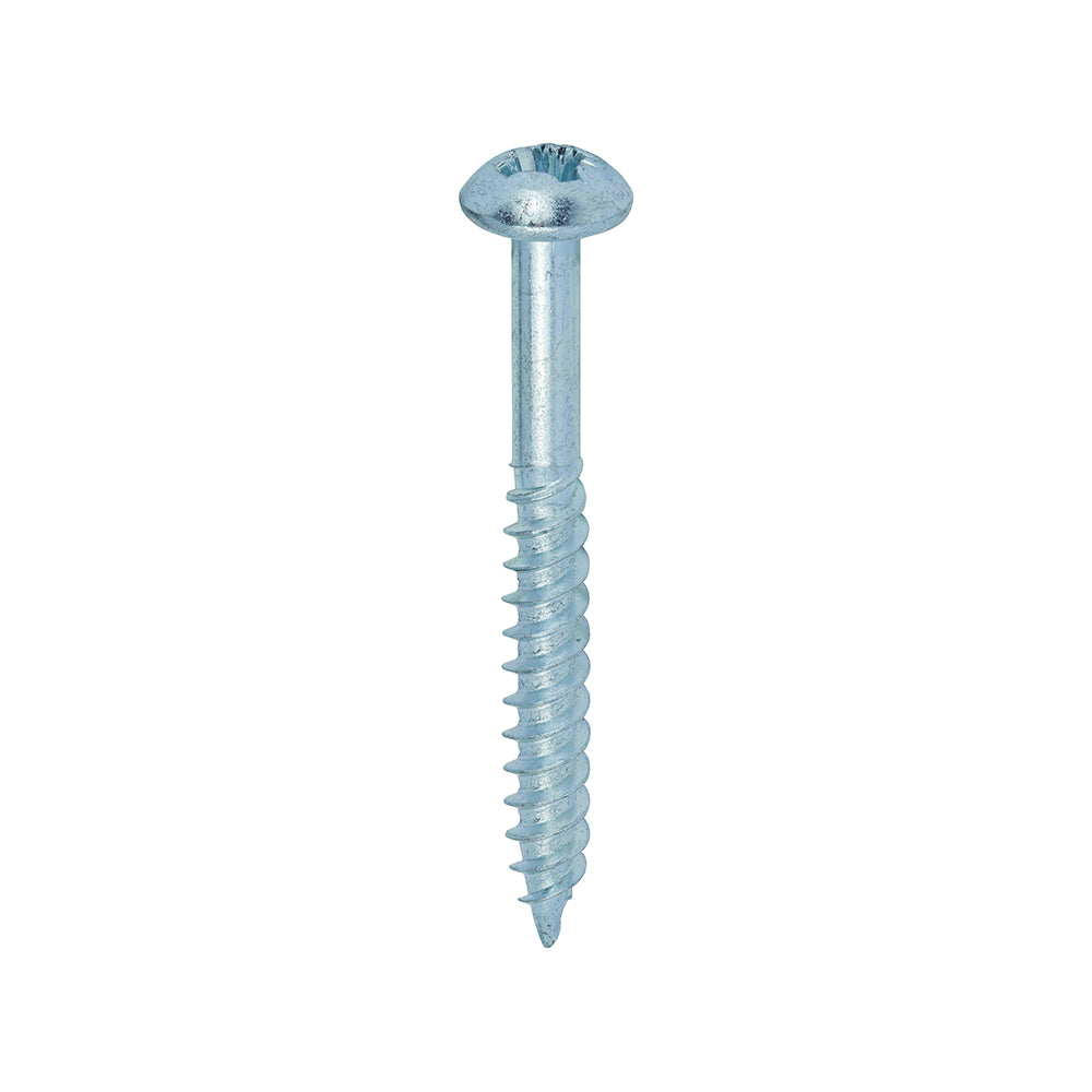 Timco 00102CRWZ 10x2" Round Head ZP Woodscrews Pozi