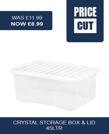 Crystal Storage Box & Lid 45 Ltr