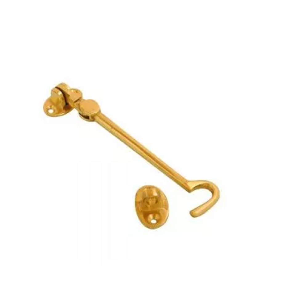 Chase F3318 Brass Cabin Hook 150mm / 6" Cabin Hooks Chase Hardware Ltd Brass Chase Chase Hardware Ltd Collections_Hooks / Eyes Collections_Security / General Ironmongery Garden Hardware Home Home & Garden Hooks & Eyes Nov24 Padlocks & security Product Type_Cabin Hooks Product Type_Home Security Product Type_Security RobC security Security & General Ironmongery