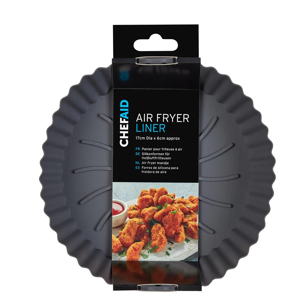 Chef Aid Round Silicone Air Fryer Liner 17cm Dia x 5cm - 10E10013 Roasting Bags / Liners Dayes Ltd (AIS) Brand_Chef Aid Chef Aid Chef Aids Chefaid Chefaids Collections_Ovenware cooking & baking Dayes Ltd Kitchen & Dining Mark.Williams Ovenware Product Type_Roasting Bags / Liners