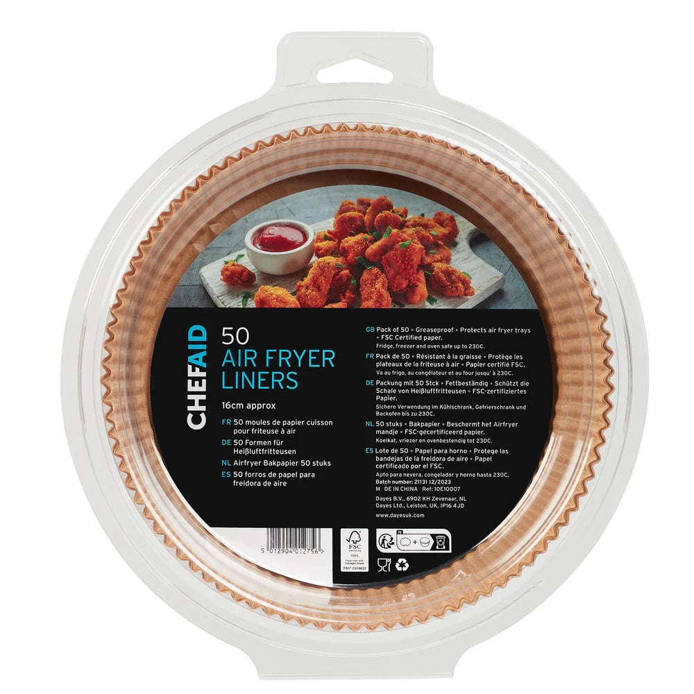 Chef Aid Round Air Fryer Liners Pkt50 16cm Dia - 10E10007 Roasting Bags / Liners Dayes Ltd (AIS) Brand_Chef Aid Chef Aid Chef Aids Chefaid Chefaids Collections_Ovenware cooking & baking Dayes Ltd Kitchen & Dining Mark.Williams Ovenware Product Type_Roasting Bags / Liners