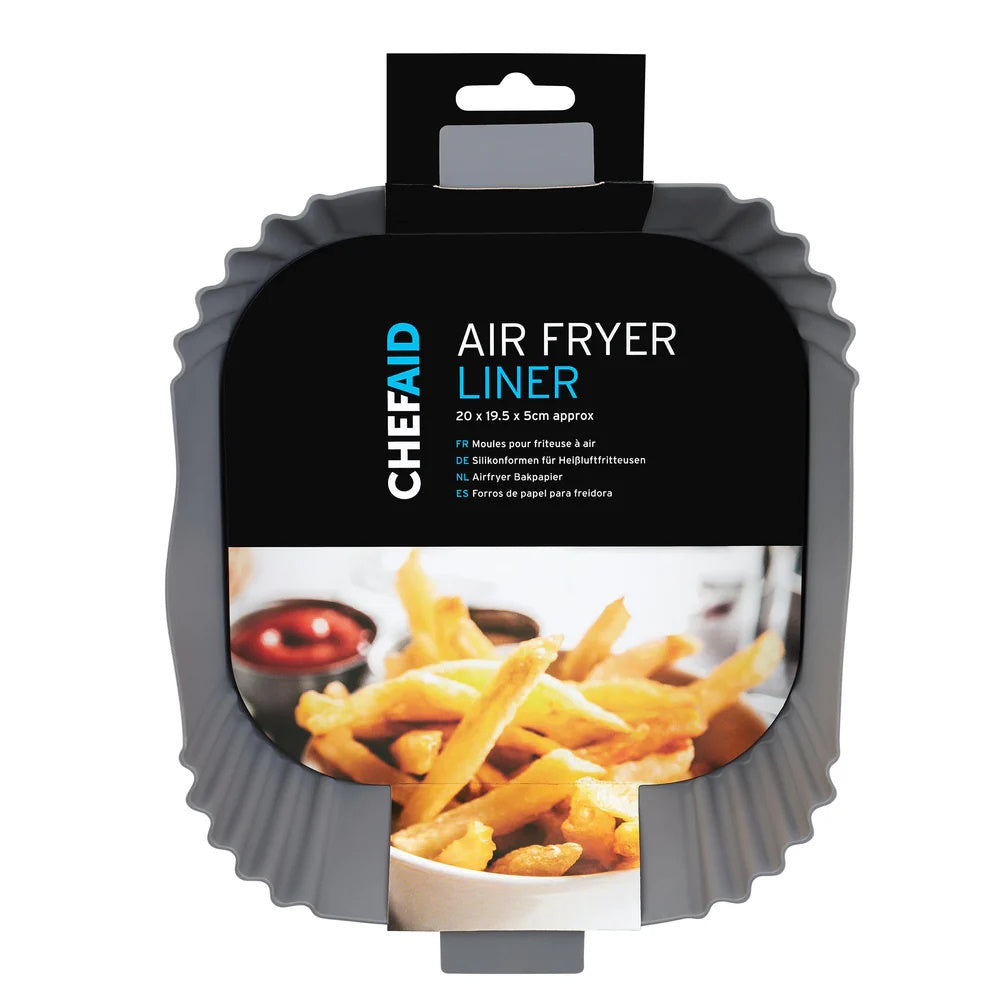 Chef Aid Square Silicone Air Fryer Liner 20x19.5cm - 10E10004 Roasting Bags / Liners Dayes Ltd (AIS) Brand_Chef Aid Chef Aid Chef Aids Chefaid Chefaids Collections_Ovenware cooking & baking Dayes Ltd Kitchen & Dining Mark.Williams Ovenware Product Type_Roasting Bags / Liners