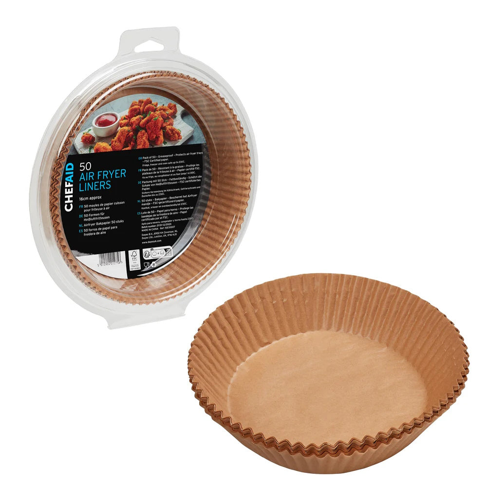 Chef Aid Round Air Fryer Liners Pkt50 16cm Dia - 10E10007 Roasting Bags / Liners Dayes Ltd (AIS) Brand_Chef Aid Chef Aid Chef Aids Chefaid Chefaids Collections_Ovenware cooking & baking Dayes Ltd Kitchen & Dining Mark.Williams Ovenware Product Type_Roasting Bags / Liners