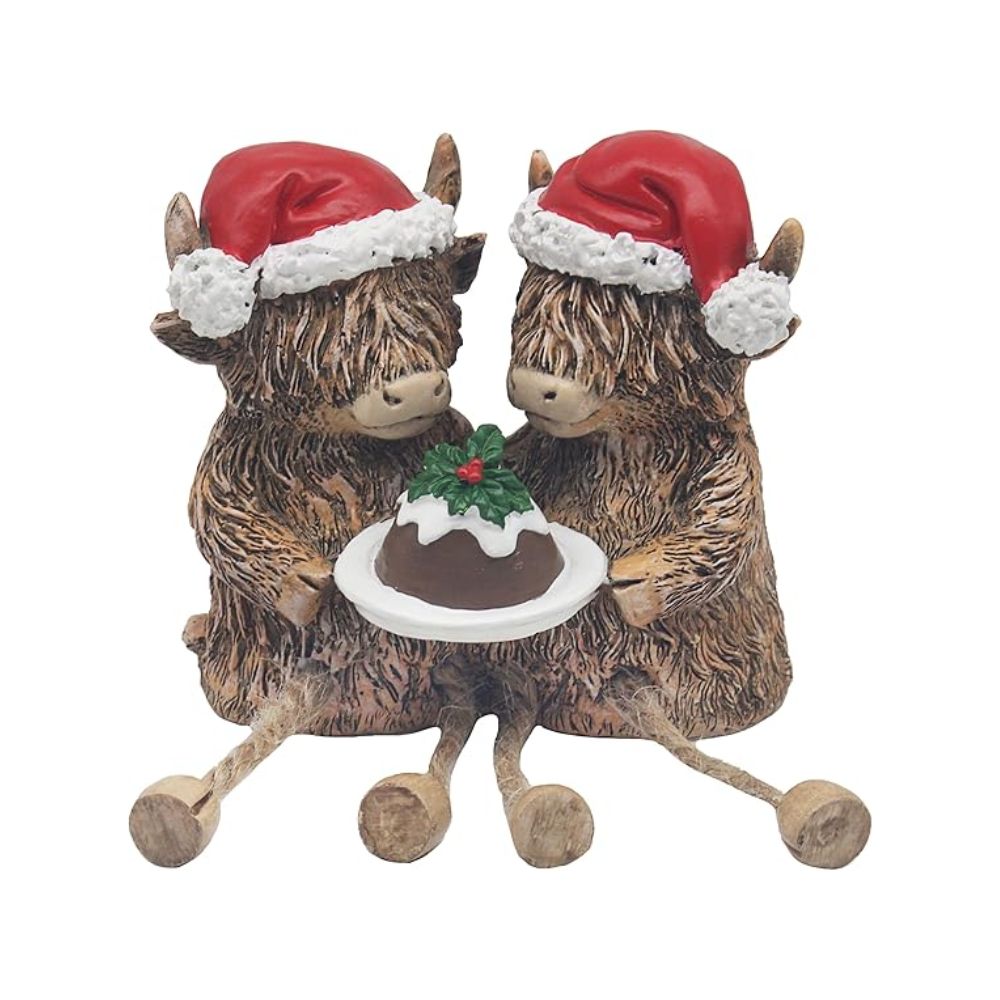 XMAS Highland Cow with Pudding - LP54627 Christmas Ornaments Lesser & Pavey Ltd Brand_Lesser and Pavey CarlR Christmas Gifts Christmas Ornaments Christmas Products Collections_Giftware Collections_More Decor & Giftware Decor & Giftware Giftware Lesser & Pavey More Decor & Giftware Ornaments Product Type_Christmas Ornaments Product Type_Giftware Product Type_Ornaments sep25