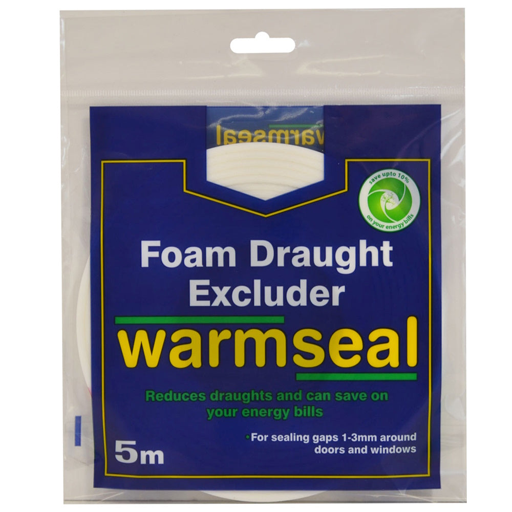 Warmseal PVC Foam Draught Excluder White 5Mtr - G70201