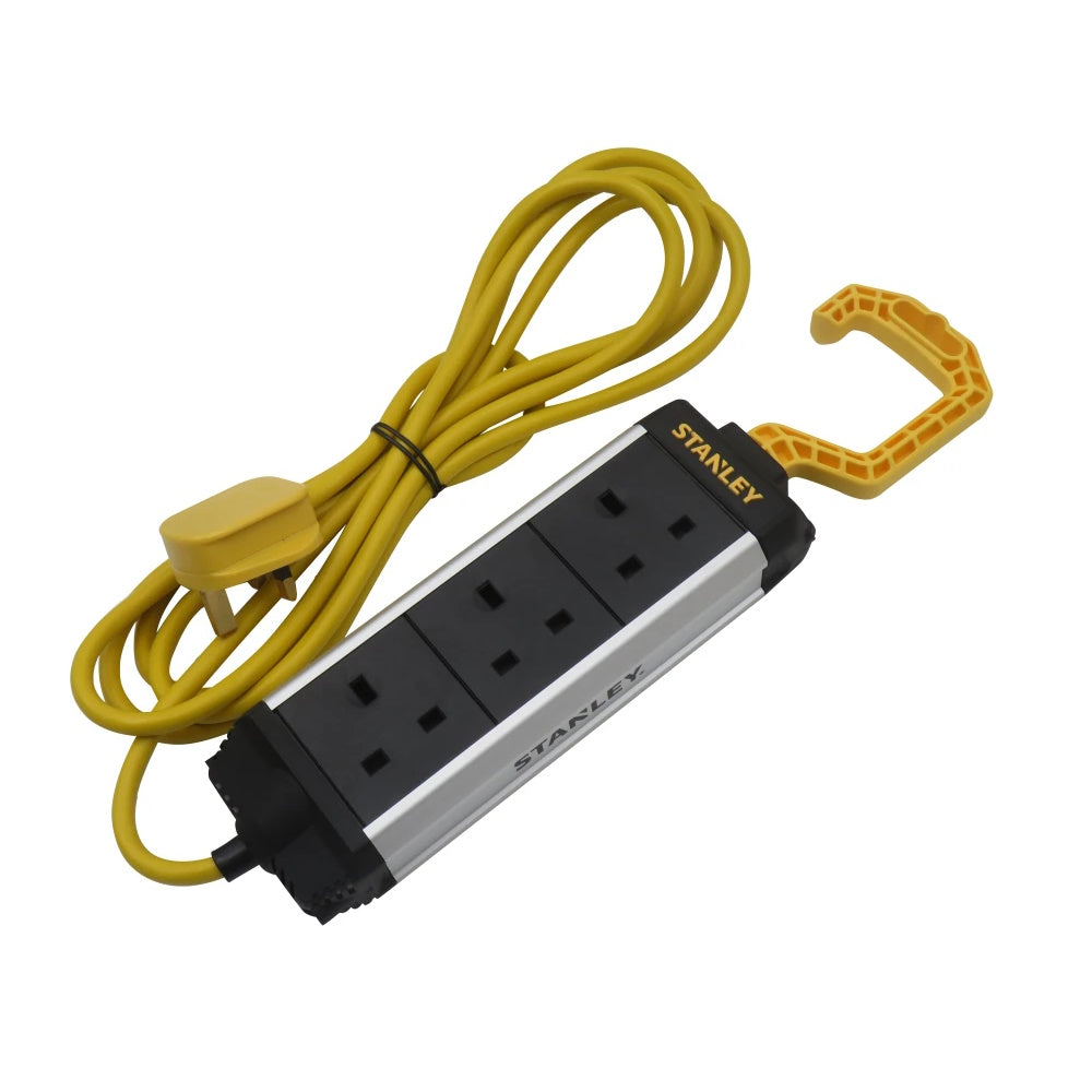 Stanley 3-Gang Powerboard with Foldable Hook 3mtr - STE3GHOOK Extension Leads & Reels Toolbank Ltd (NMBS) Brand_Stanley Collections_Extension Leads / Reels Collections_More Electrical Fittings / Fixings Electrical Electrical fitting Electrical Fittings Electrical Fittings & Fixings Extension Leads Extension Leads & Reels Google Product Product Type_Extension Leads & Reels Stanley Toolbank