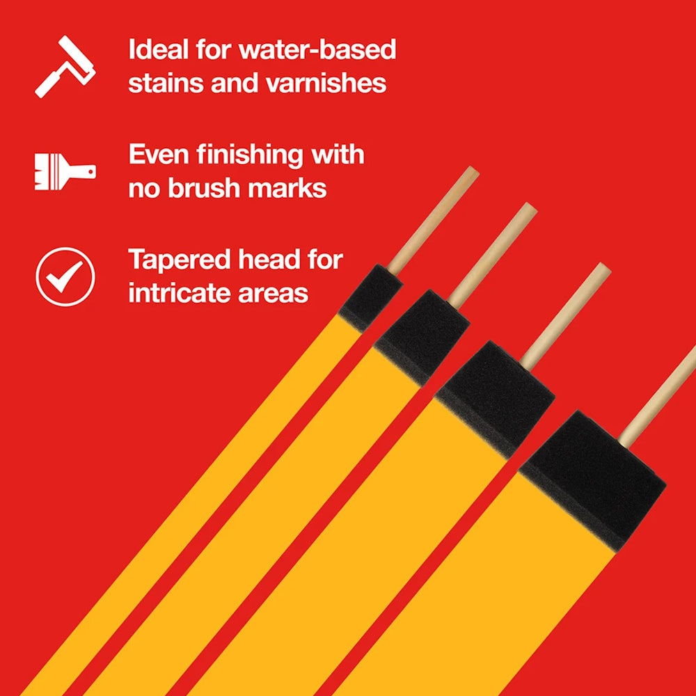 Amtech 4-Piece Poly Foam Brush Set - GG4482 Paint Brushes DK Tools Ltd Am-tech Amtech Brushes / Rollers Collections_Brushes / Rollers Collections_Decorating Supplies Decorating decorating supplies DK Tools Google Product Paint Brushes & Rollers Product Type_Paint Brushes