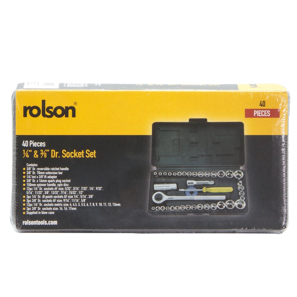 Rolson 40 Piece ¼" & ⅜" Dr. Socket Set - 36109