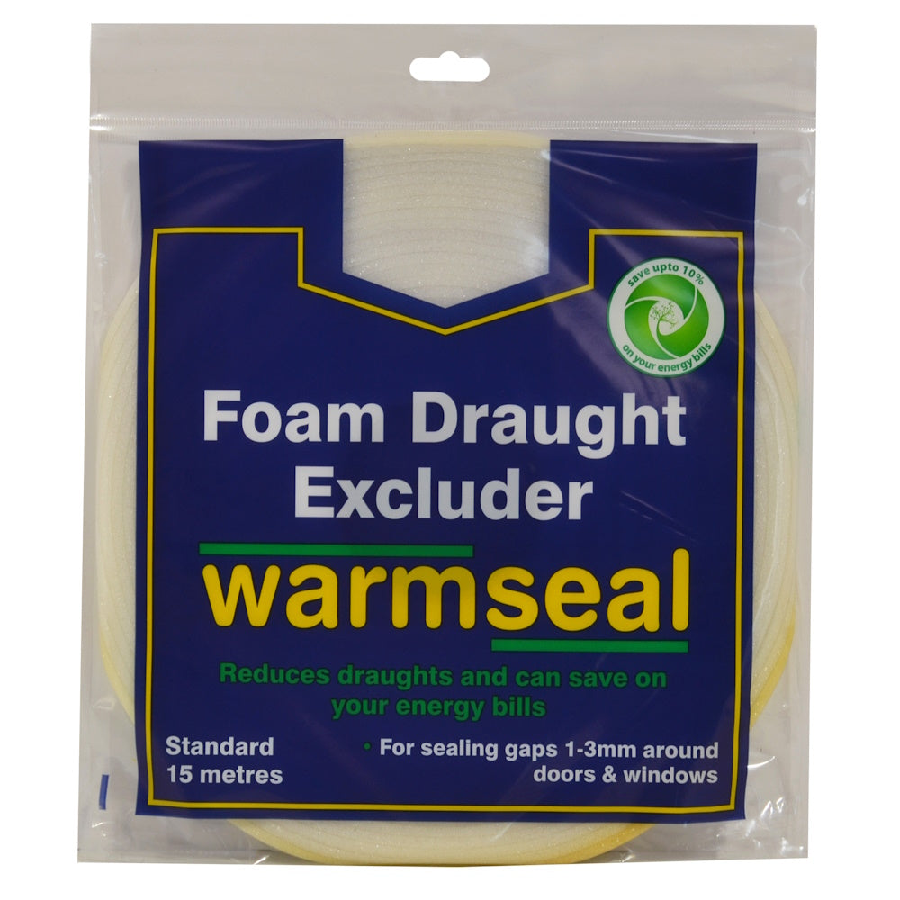 Warmseal PVC Foam Draught Excluder White 15Mtr - G71201