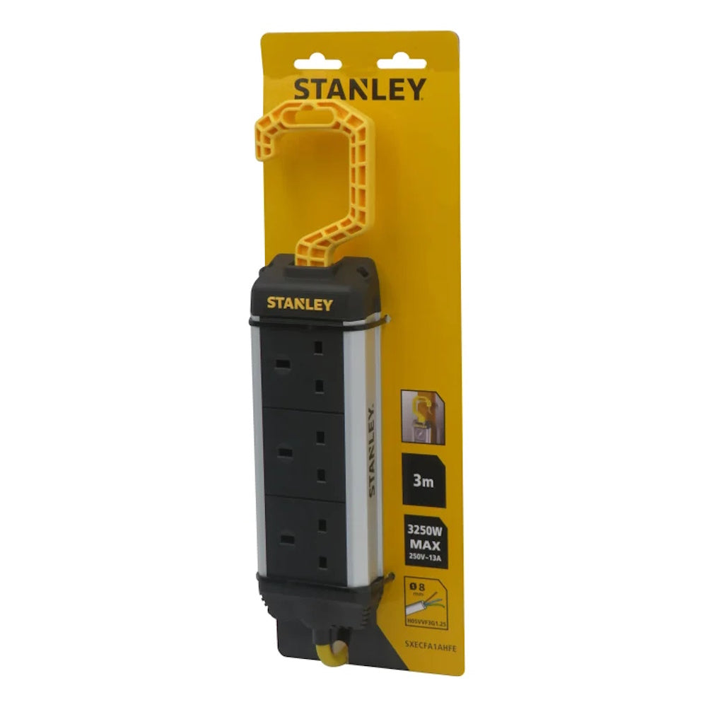 Stanley 3-Gang Powerboard with Foldable Hook 3mtr - STE3GHOOK Extension Leads & Reels Toolbank Ltd (NMBS) Brand_Stanley Collections_Extension Leads / Reels Collections_More Electrical Fittings / Fixings Electrical Electrical fitting Electrical Fittings Electrical Fittings & Fixings Extension Leads Extension Leads & Reels Google Product Product Type_Extension Leads & Reels Stanley Toolbank