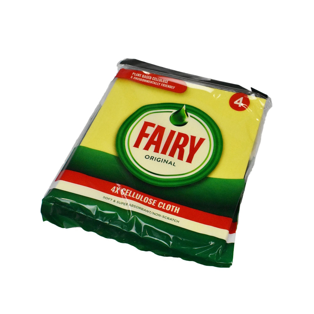 Fairy Cellulose Cloth – Pack of 4 - 518965 Dusters / Cloths Addis ADDIS Brand_Addis CarlR Cleaning Cleaning & Preparation Cleaning Cloth Cleaning Equipment Collections_Cleaning Equipment Google Product Household Cleaning Products Kitchen Cleaning Product Type_Bathroom Cleaning Product Type_Kitchen Cleaning wsl