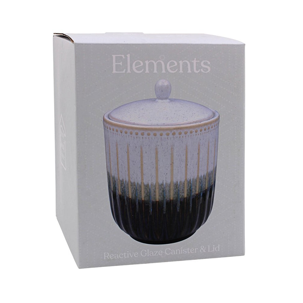 Lesser & Pavey Reactive Glaze Blue/Brown Canister - LP74424 Tea Coffee Sugar Canisters Lesser & Pavey Ltd Brand_Lesser and Pavey CarlR Coffee Canister Kitchen Kitchen & Dining Kitchen & Food Storage Kitchenware Lesser & Pavey Misc. Kitchenware Product Type_Sundry Kitchenware Product Type_Tea Coffee Sugar Canisters Sugar canister