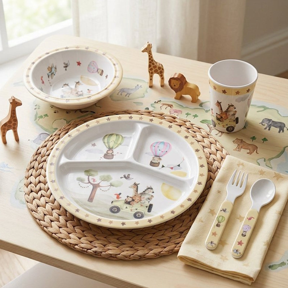 Dream Big Kids Melamine Eating Set (Part No. LP60538) Dining Lesser & Pavey Ltd Brand_Lesser and Pavey CarlR Collections_Plates and Bowls Dining & Tableware Gifts For Kids Kitchen & Dining Lesser & Pavey Plates & Bowls Product Type_Picnic Dining