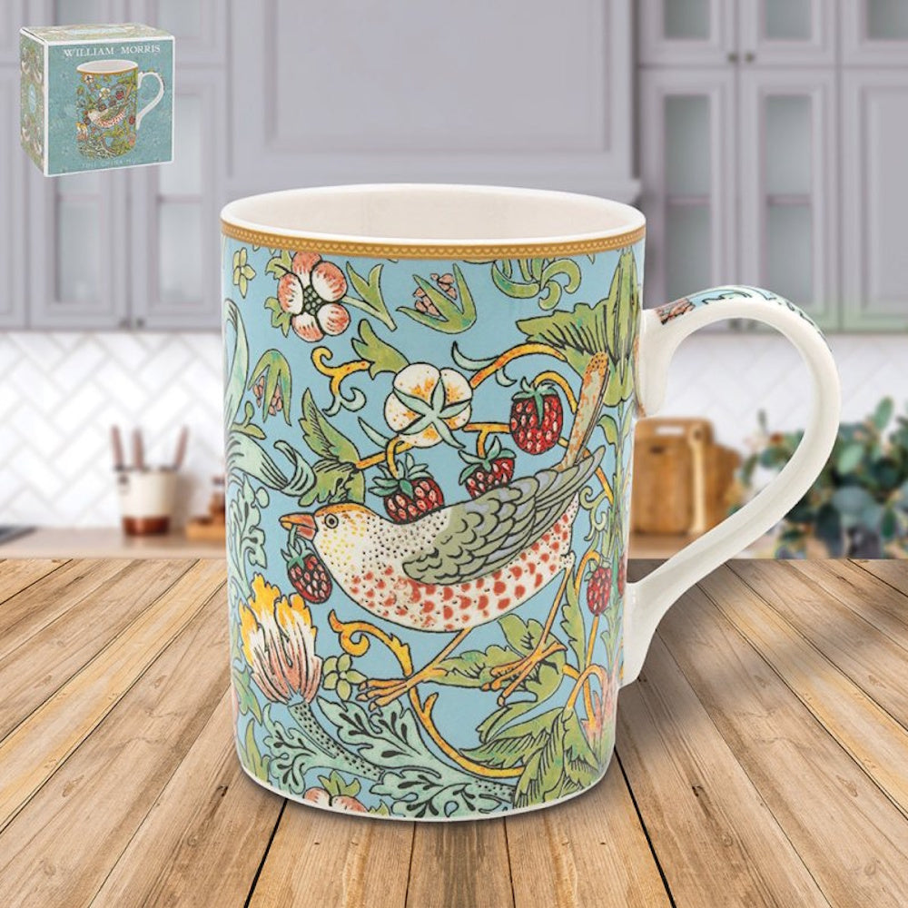 Lesser & Pavey William Morris Strawberry Thief Slim Mug - LP96632 Single Mug Lesser & Pavey Ltd Brand_Lesser and Pavey CarlR Collections_Mugs Cups and Saucers Dining & Tableware Lesser & Pavey mug Mugs Mugs Cups & Saucers Product Type_Single Mugs Product Type_Sundry Tableware Sundry Tableware Tableware