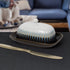 Reactive Glaze Blue/Brown Butter Dish - LP74425 Butter Dishes Lesser & Pavey Ltd Brand_Lesser and Pavey Butter Dishes CarlR Collections_Tableware Dining & Tableware Kitchen & Dining Lesser & Pavey Product Type_Butter Dishes Product Type_Picnic Dining Sundry Tableware Tableware