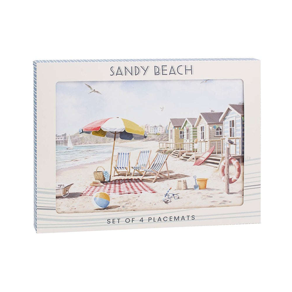 Lesser & Pavey Sandy Beach Placemats Set of 4 - LP96866 Place mats Lesser & Pavey Ltd Brand_Lesser and Pavey CarlR Collections_Tableware Dining & Tableware Kitchen & Dining Lesser & Pavey Product Type_Picnic Dining Product Type_Sundry Tableware Sundry Tableware Tableware