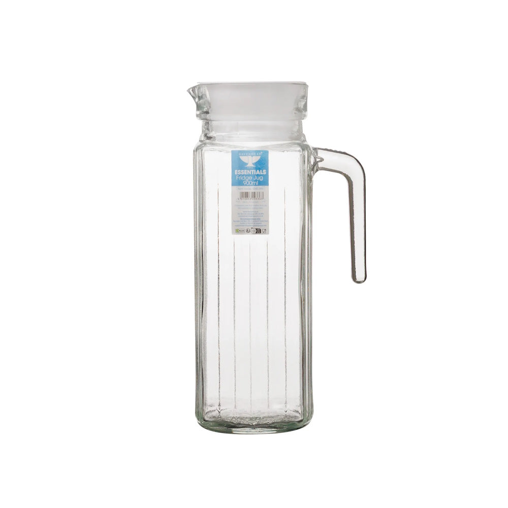 Essentials Fridge Jug with Lid 900ml - 0040.894 Jugs / Pitchers Rayware Ltd CarlR Dining & Tableware Glass Jug Jugs Kitchen Kitchen & Dining Product Type_Churns / Jugs Product Type_Jugs / Pitchers Product Type_Picnic Dining Rayware