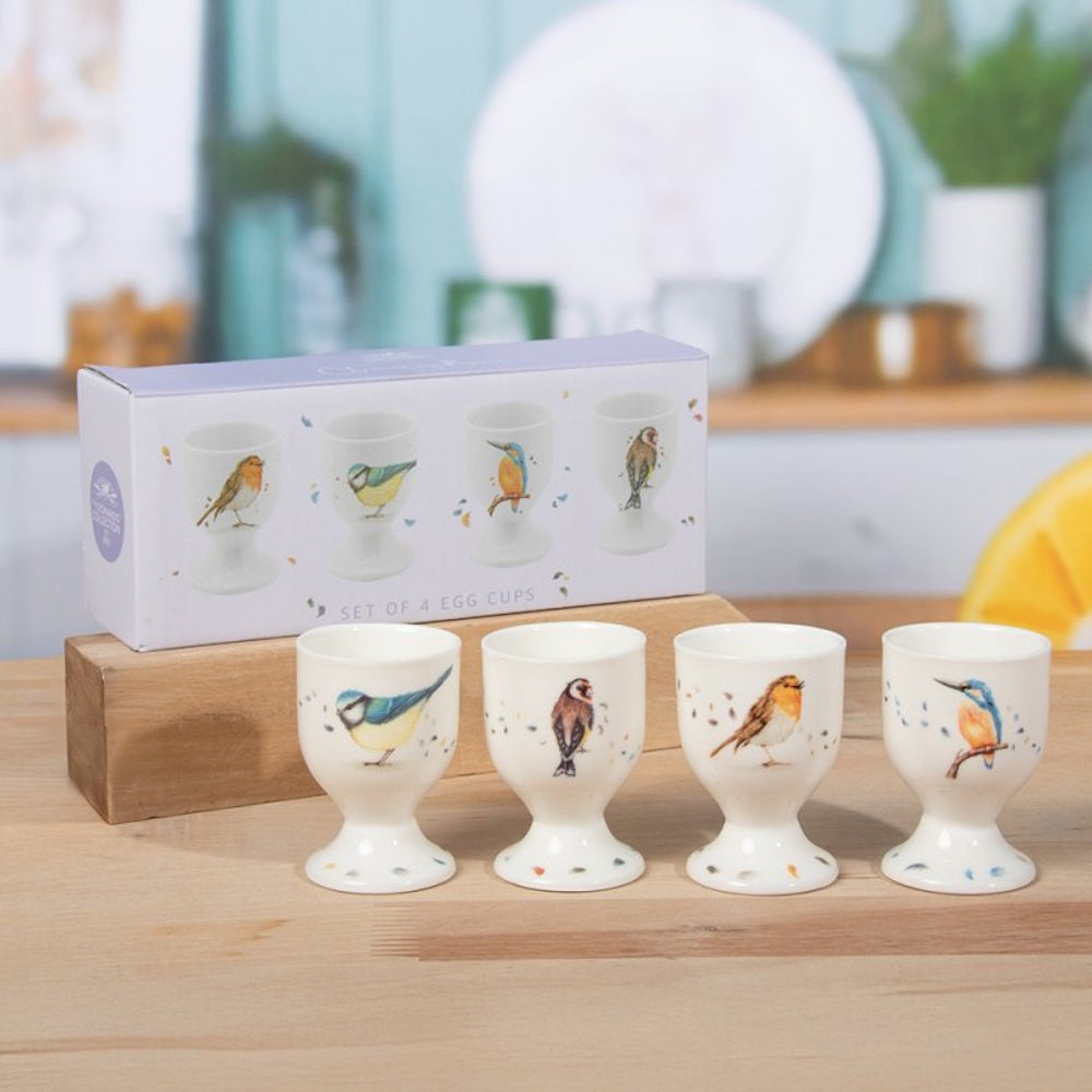 British Birds Egg Cups Set of 4 - LP96738 Egg Cups Lesser & Pavey Ltd Brand_Lesser and Pavey CarlR Collections_Tableware Dining & Tableware egg cups Kitchen Kitchen & Dining Kitchenware Lesser & Pavey Product Type_Egg Cups Tableware