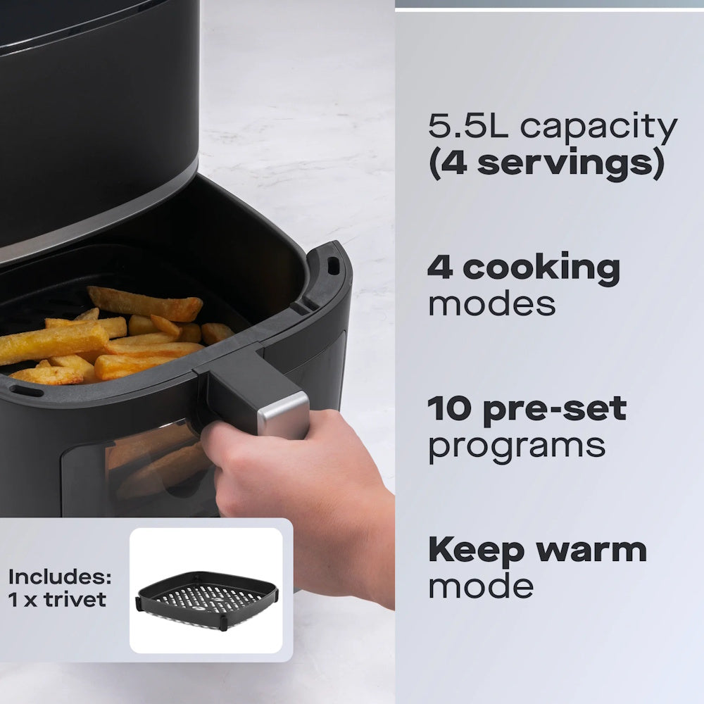 DAEWOO AIR FRYER WITH WINDOW - 5.5LTR