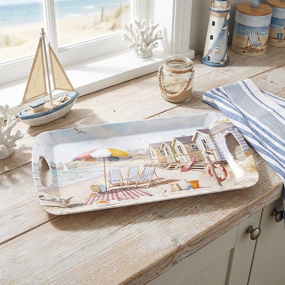 Lesser & Pavey Sandy Beach Tray Medium 40cm - LP96868 Trays Lesser & Pavey Ltd Brand_Lesser and Pavey CarlR Collections_Trays Tablemats and Coasters Dining & Tableware Kitchen & Dining Laptray Lesser & Pavey Product Type_Picnic Dining Product Type_Trays Tray Trays Trays Tablemats & Coasters