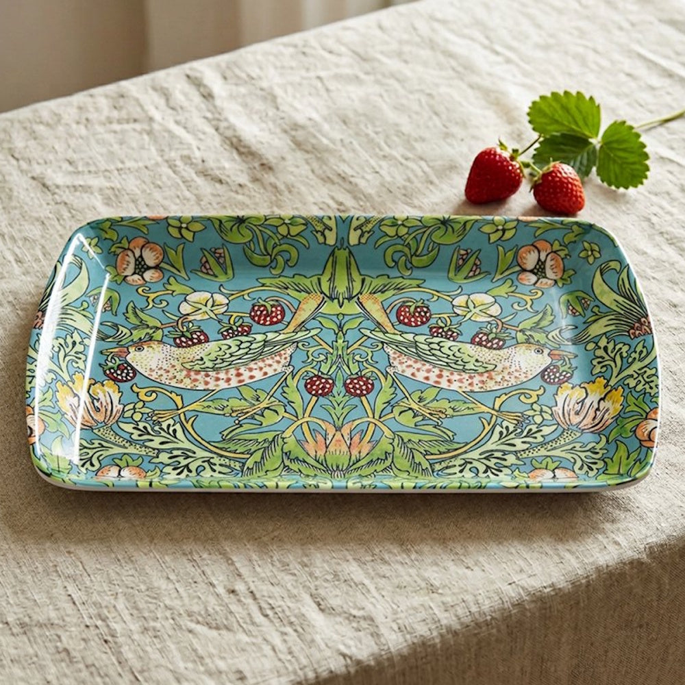 William Morris Strawberry Thief Small Tray (Part No. LP96646) Trays Lesser & Pavey Ltd Brand_Lesser and Pavey CarlR Collections_Trays Tablemats and Coasters Dining & Tableware Kitchen & Dining Laptray Lesser & Pavey Product Type_Picnic Dining Product Type_Trays Tray Trays Trays Tablemats & Coasters