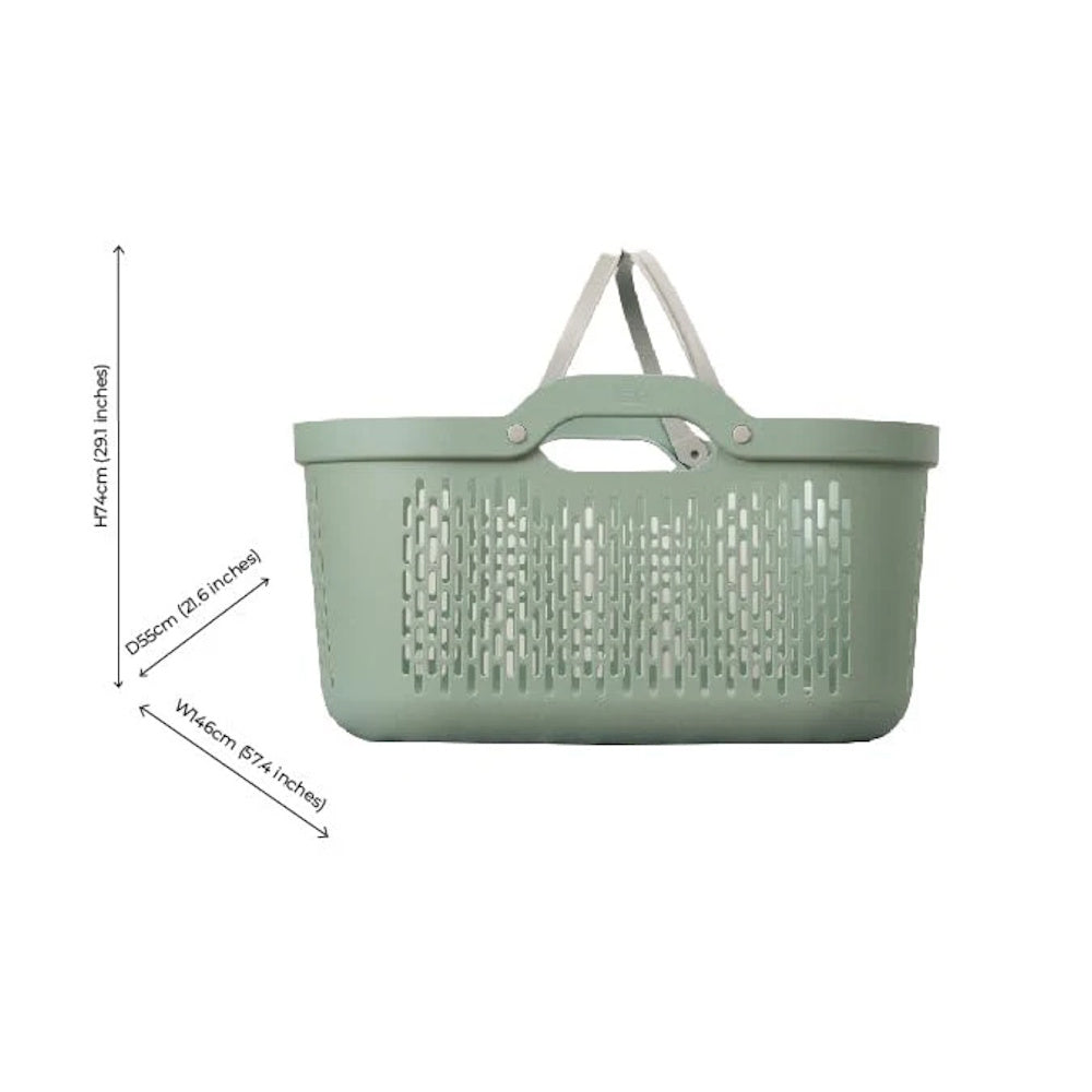 Addis Laundry Basket with Handles Air Blue - 519561 Laundry Baskets Addis Housewares Ltd (AIS) ADDIS Brand_Addis CarlR Collections_Laundry Kitchen Organisation Laundry Product Type_Laundry Accessories Product Type_Laundry Baskets Product Type_Laundry Care