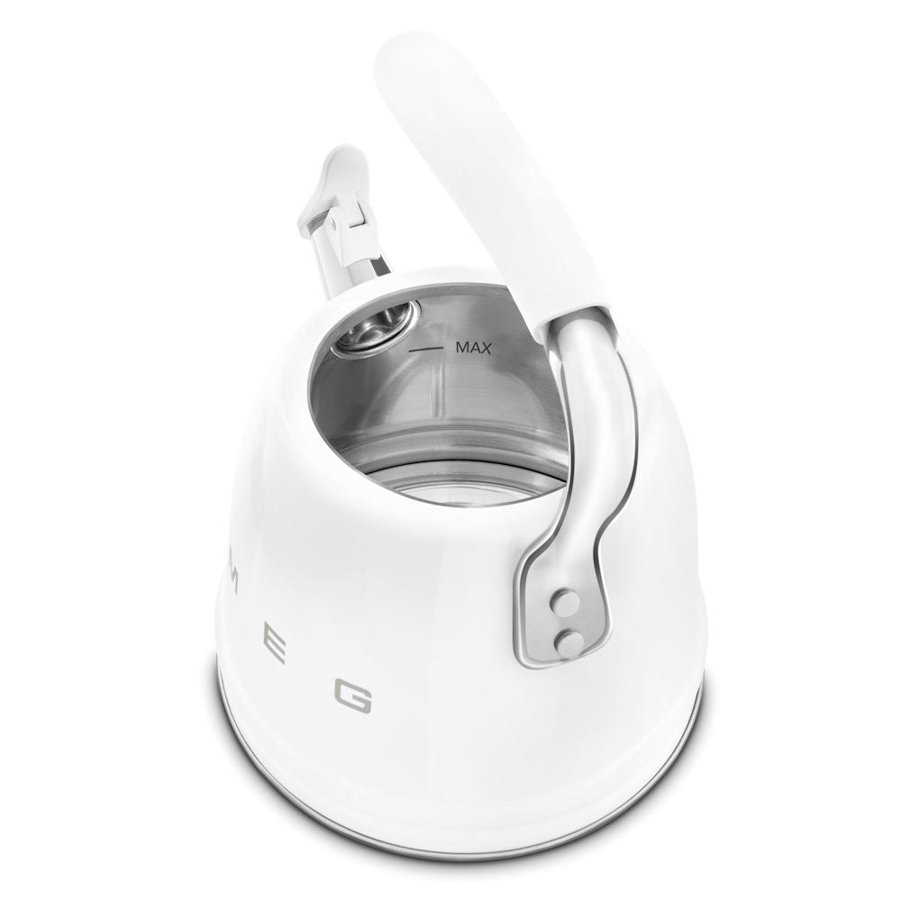 Smeg Whistling Kettle – White - WKF01WH Hob Kettles R K Wholesale Ltd (AIS) Brand_Smeg CarlR Coffee Teapots & Hob Kettles Collections_Coffee Teapots and Hob Kettles Hob Kettles Kettle Kettles Kitchen Kitchenware Product Type_Hob Kettles Product Type_Kettles Smeg Whistling Kettles