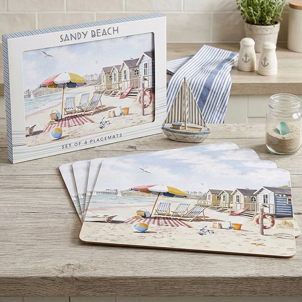 Lesser & Pavey Sandy Beach Placemats Set of 4 - LP96866 Place mats Lesser & Pavey Ltd Brand_Lesser and Pavey CarlR Collections_Tableware Dining & Tableware Kitchen & Dining Lesser & Pavey Product Type_Picnic Dining Product Type_Sundry Tableware Sundry Tableware Tableware