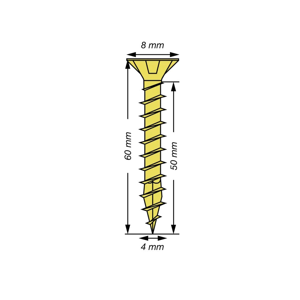4.0x60mm SPAX Pozi Yellow Screws - 1081020400603 Screws Spax UK Ltd (NMBS) CarlR Collections_Other Screws Collections_Screws / Nails Collections_Woodscrews Other Screws Product Type_Screws Screws Screws & Nails spax Woodscrews