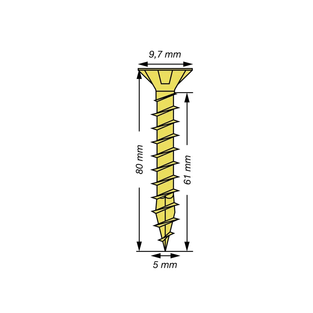 SPAX 5.0x80mm Pozi Yellow Screws - 1081020500803 Screws Spax UK Ltd (NMBS) CarlR Collections_Other Screws Collections_Screws / Nails Collections_Woodscrews Other Screws Product Type_Screws Screws Screws & Nails spax Woodscrews
